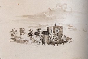 Остров Иския близ Неаполя. Вилла Панелла. Набросок. 30 мая 1840. ГРМ
