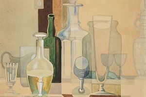 Клюн (Клюнков) Иван Васильевич. Натюрморт со стеклянной посудой. 1926