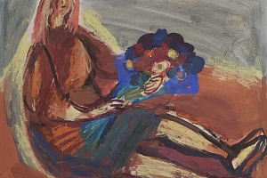 Светлана Фадеенко. Женщина с букетом. 1999