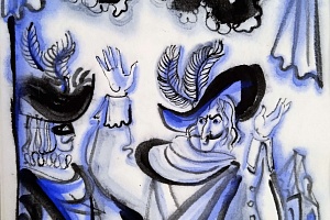 Г. А. В. Траугот. Иллюстрация к комедии Ростана Э. “Сиpaно де Бержерак”. 1972