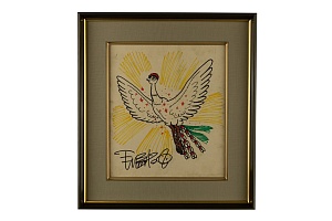 Оригинальный рисунок с автографом Осаму Тэдзуки с изображением феникса