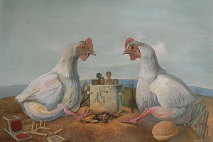 Ужин. Большие курицы поедают малых. 2011