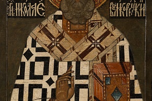 Никола Великорецкий (поясной). XVII век. Государственная Третьяковская галерея
