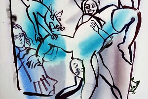 Г. А. В. Траугот. Иллюстрация к Метерлиику М. “Синяя птица”. 1981