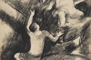 Двухфигурная композиция. Из цикла “Воскрешение мертвых”. 1922